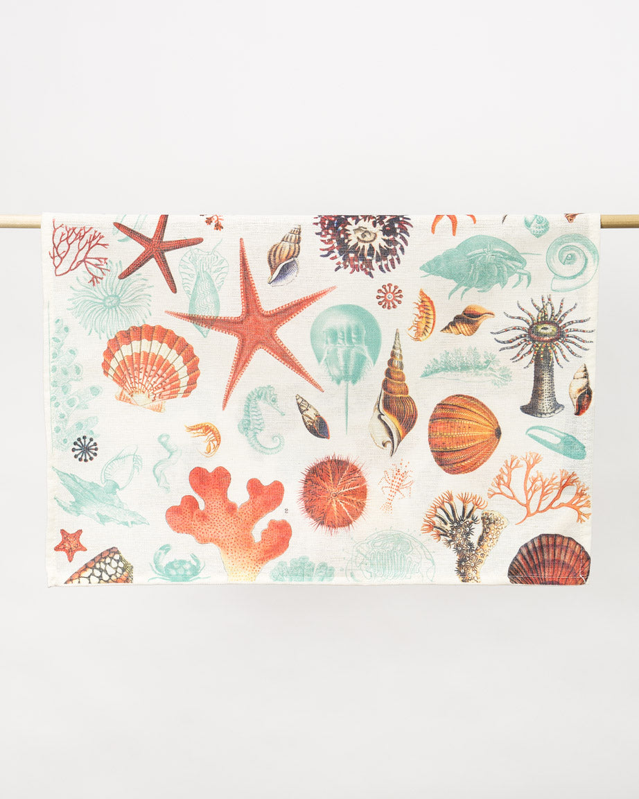 Shallow Seas Printed Tea Towel