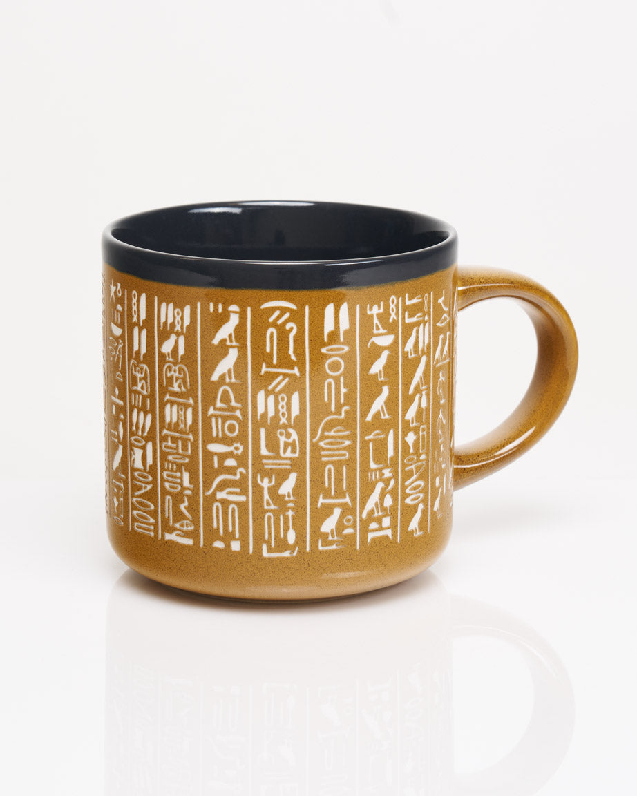 Hieroglyphics Hand Carved 450 mL Ceramic Mug