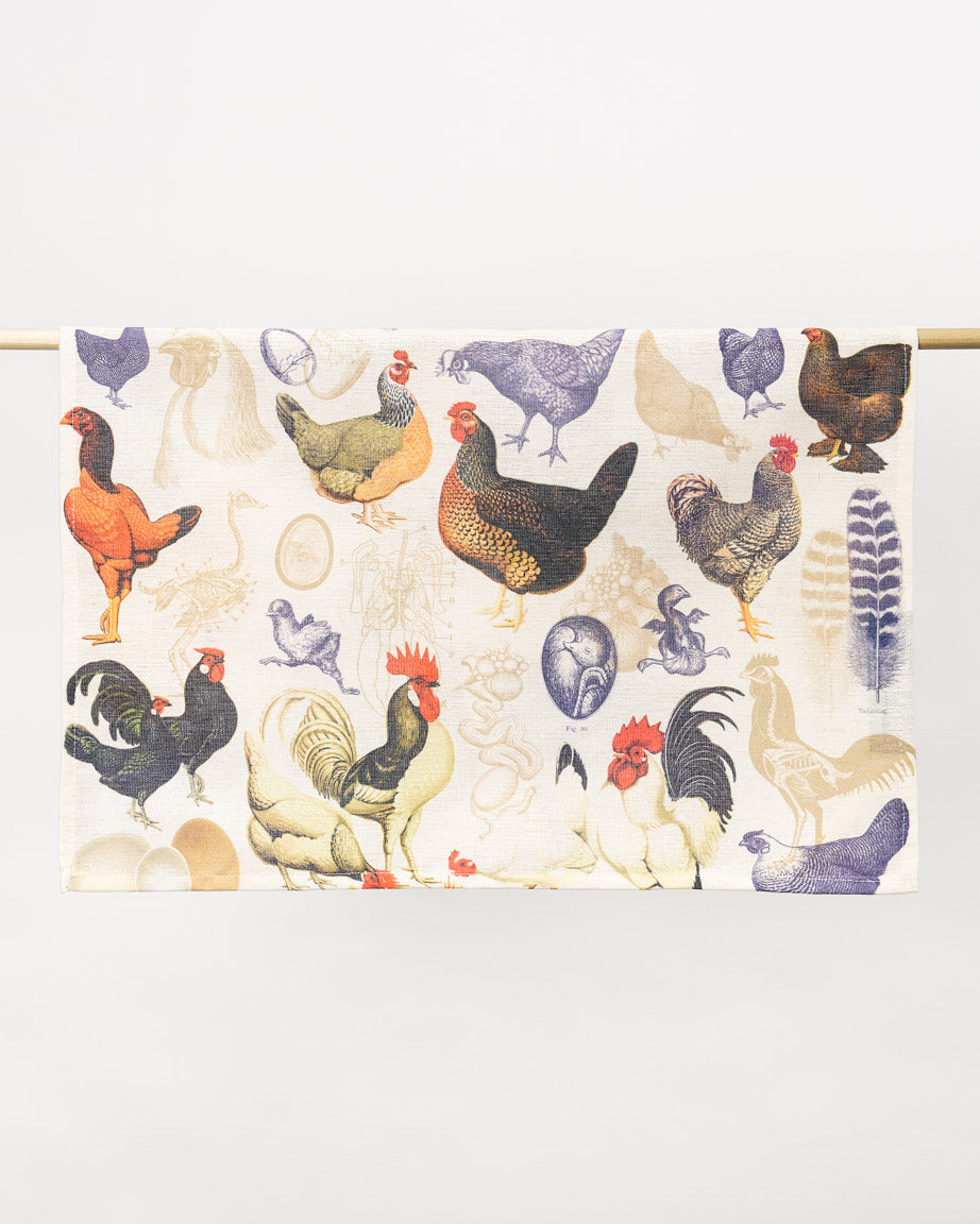 Hens & Chickens Tea Towel