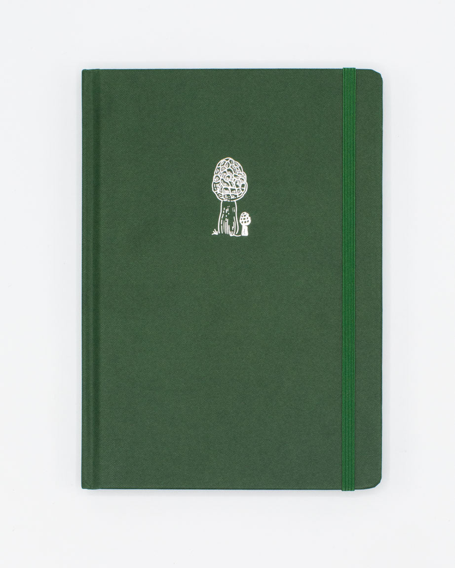 Mushrooms A5 Hardcover Notebook - Conifer Green