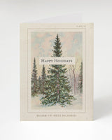 Carte de vœux Sapin baumier Botanique Joyeuses Fêtes