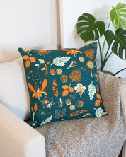 Retro Botany Pillow Cover