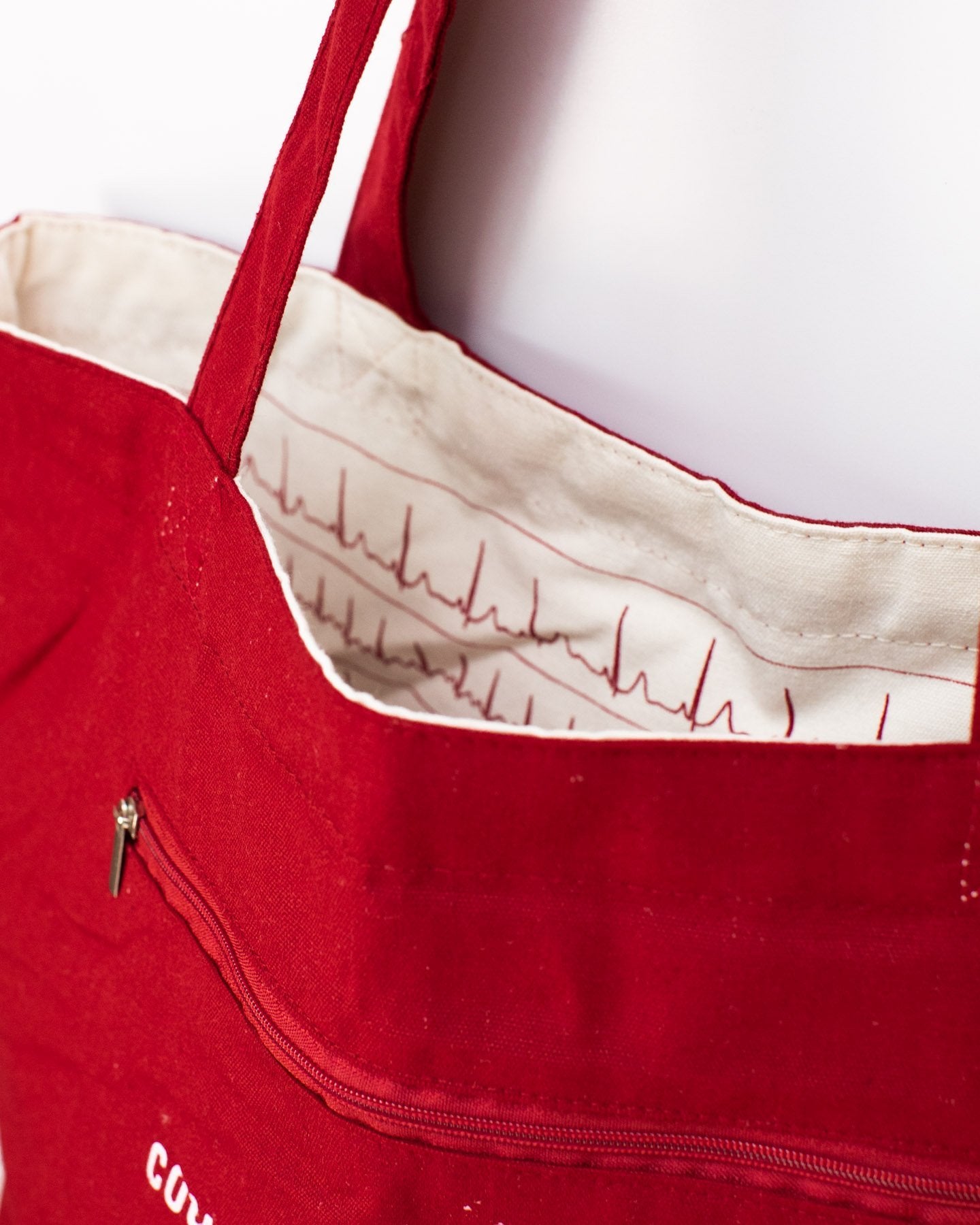 Heartbeat Canvas Shoulder Tote