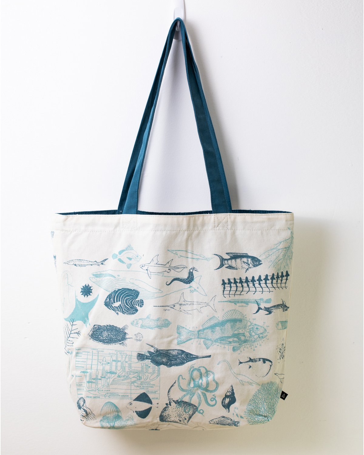 Marine Life Canvas Shoulder Tote