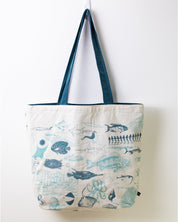 Marine Life Canvas Shoulder Tote