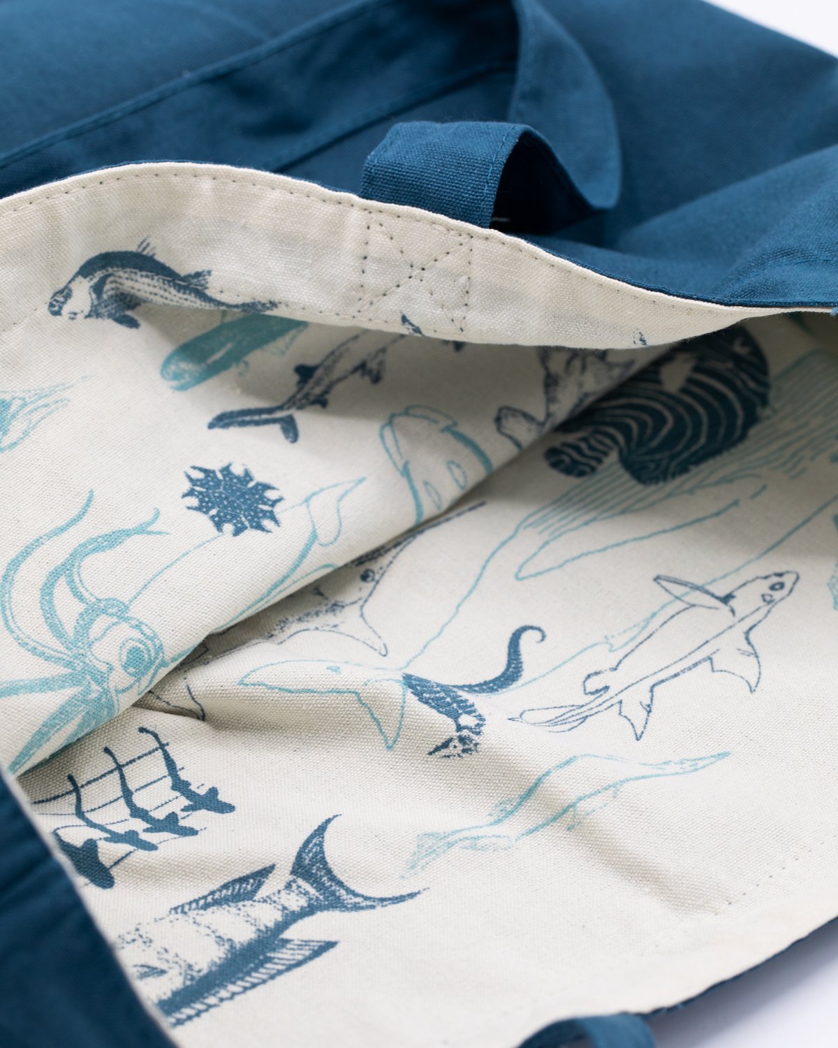 Marine Life Canvas Shoulder Tote