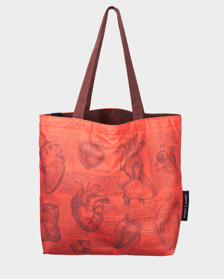 Heart Anatomy Canvas Shoulder Tote