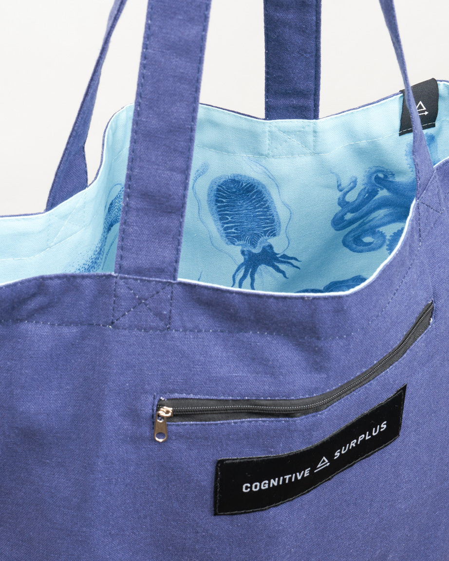 Beware the Kraken Canvas Shoulder Tote