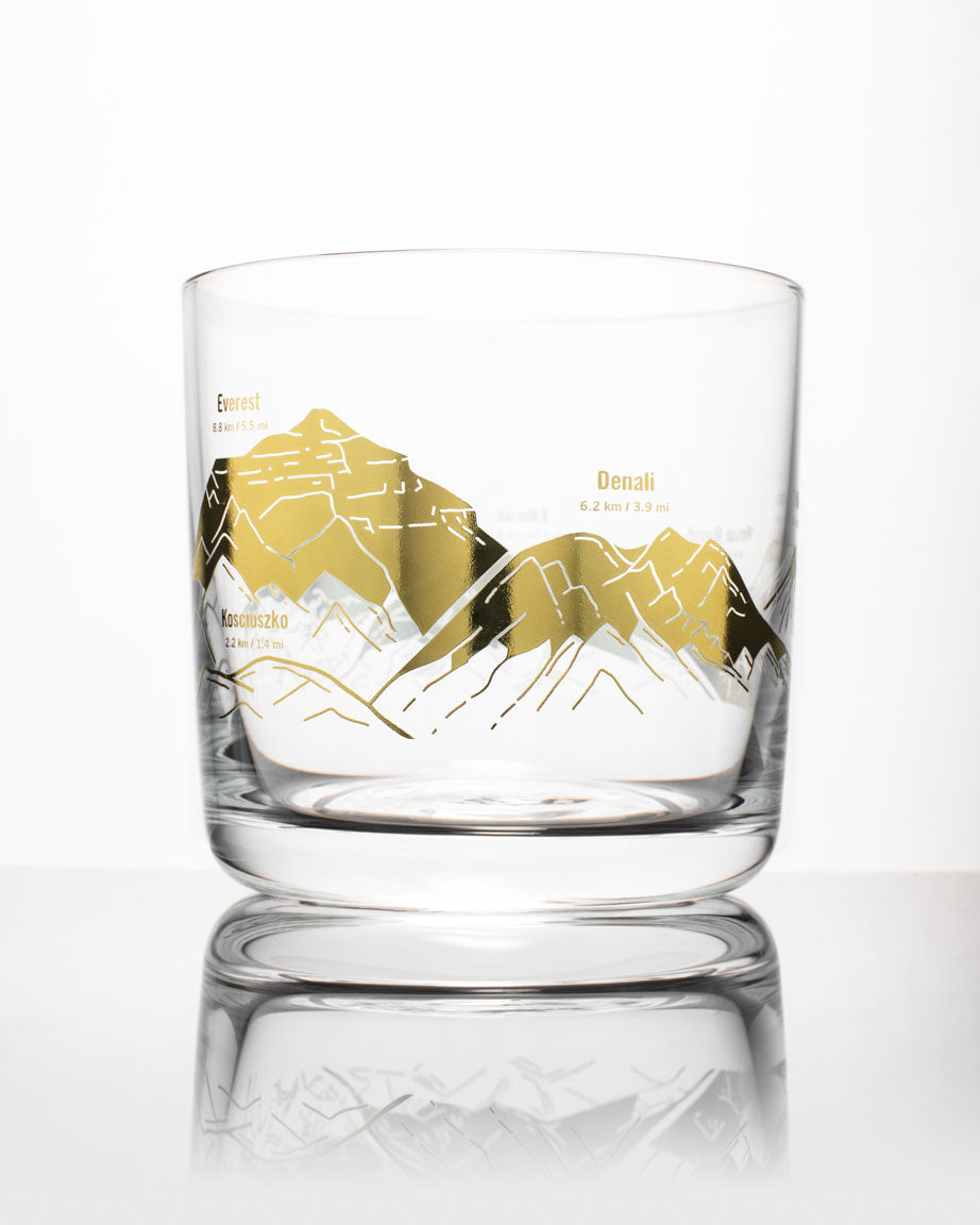 Mountain Peaks of the World Whiskey Glass