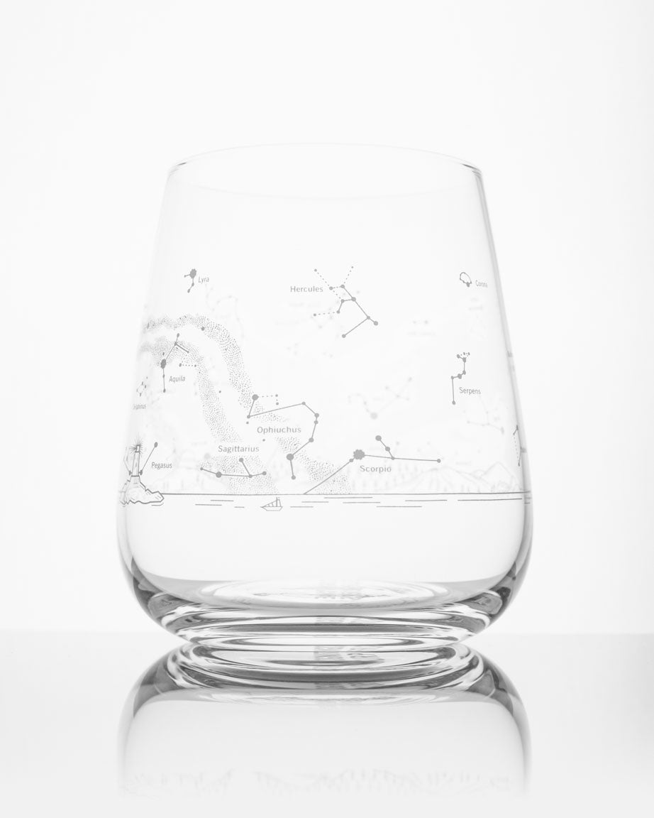 Night Sky Star Chart Wine Glass